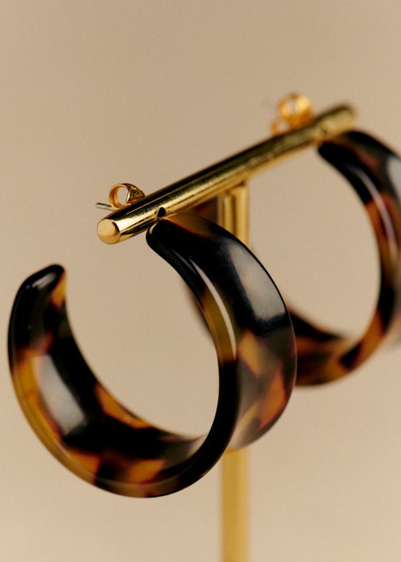 Ludovica ピアス - べっ甲ブラウン - アセテート - Sézane