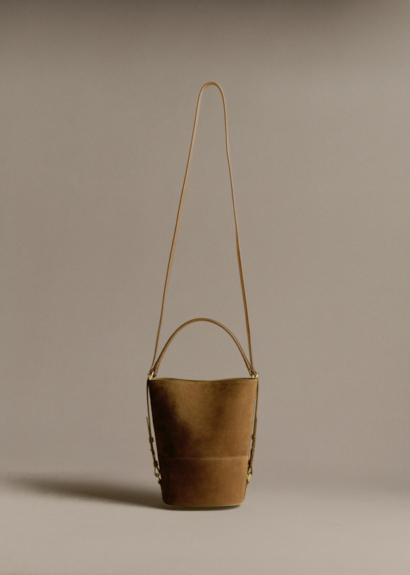 Mini Gary Bucket - Glossy Chocolate - Bovine leather - Sézane
