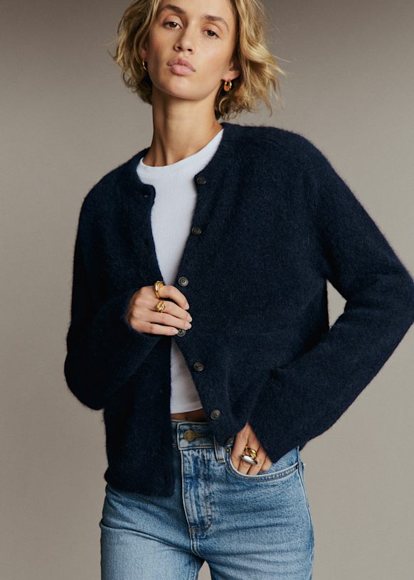 Nathalie Cardigan - Navy - Baby Alpaca - Sézane
