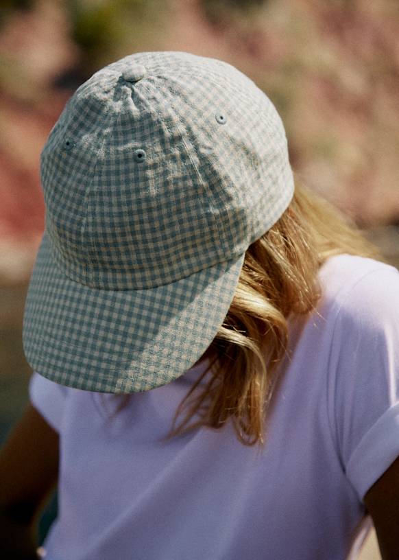 Gingham Cap - Light Blue - Linen - Sézane