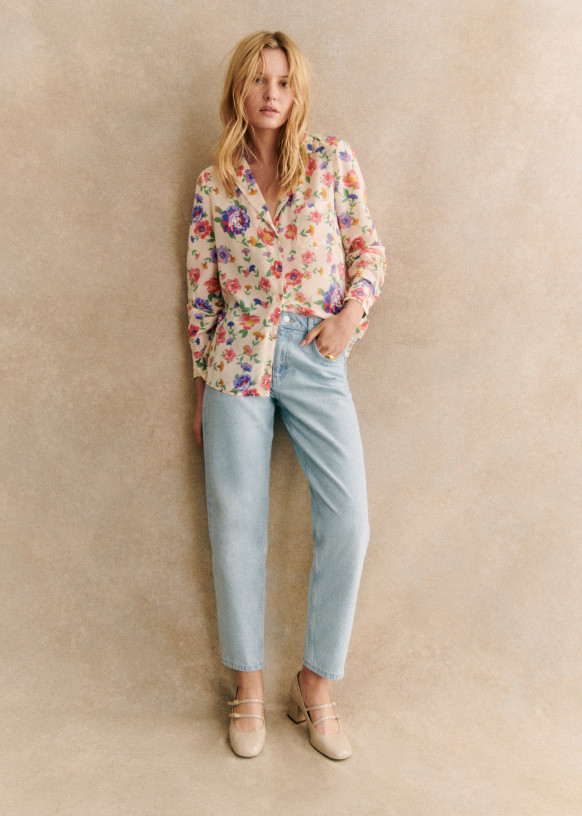 Florence Shirt - Bright green - Silk - Sézane