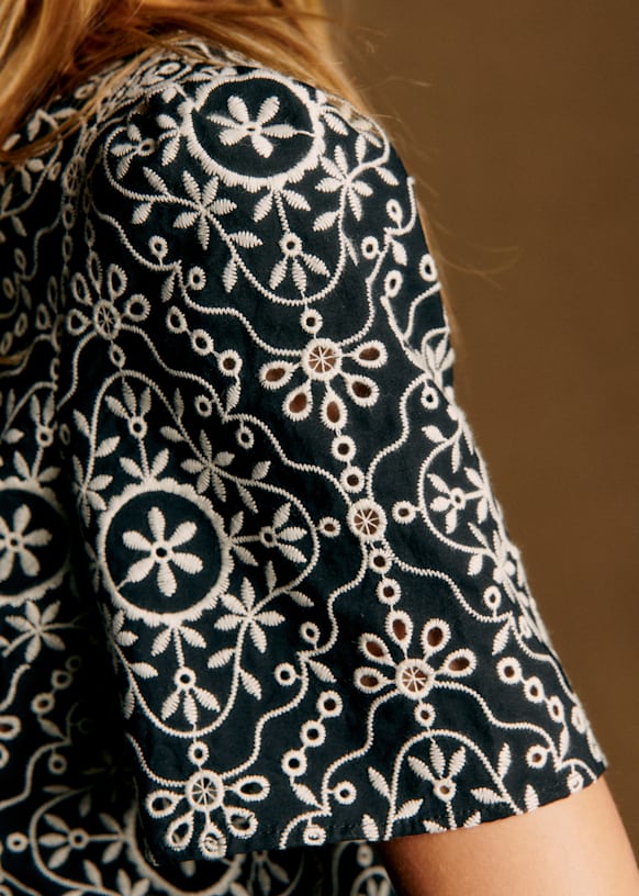 Emma Blouse - Black - Organic cotton - organic textile - Sézane