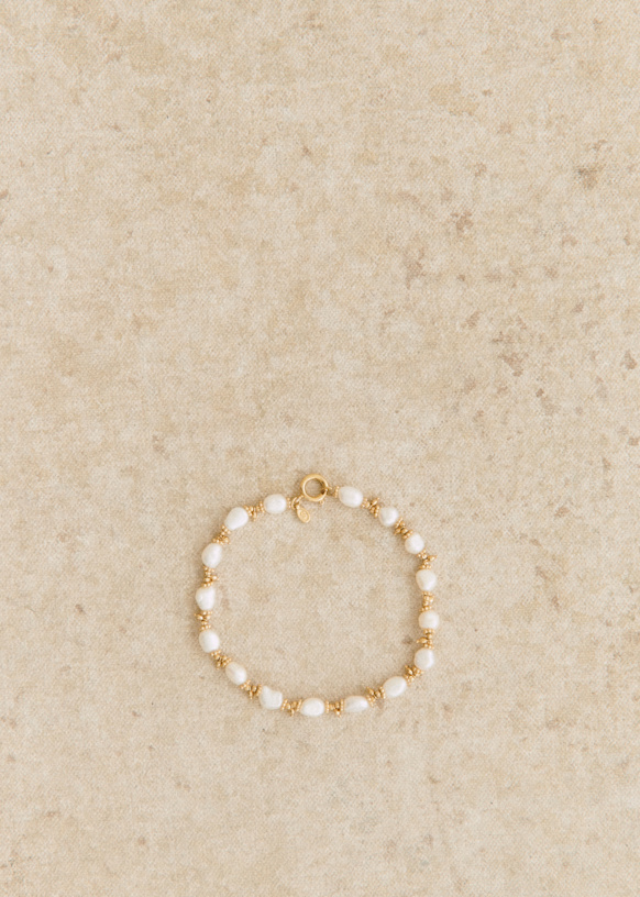 Milo Ankle Bracelet - Mother-of-pearl Pendant - Glass - Sézane