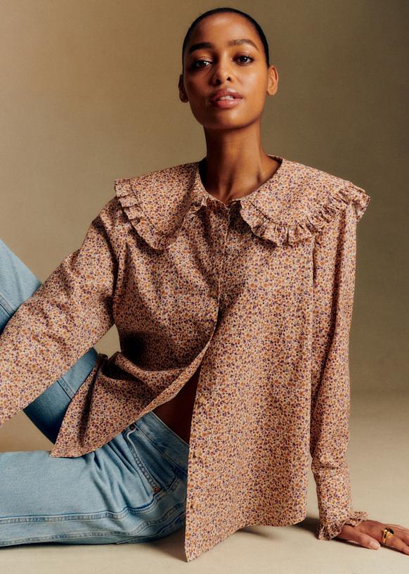 Amael Shirt - Swann print - Organic cotton - organic textile - Sézane