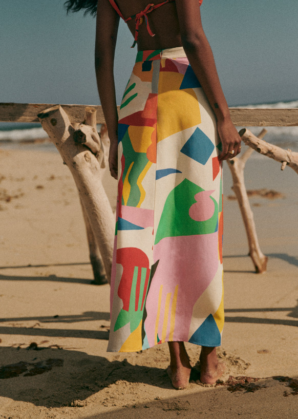 Louella Skirt - Sézane x G.KERO - Geometrique multico - Viscose
