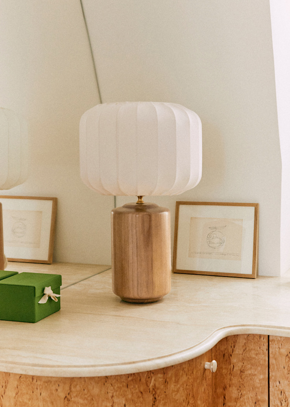 Mezzo Table lamp - Wood - Mezzo Lamp Shade - Ecru - Wood - Sézane
