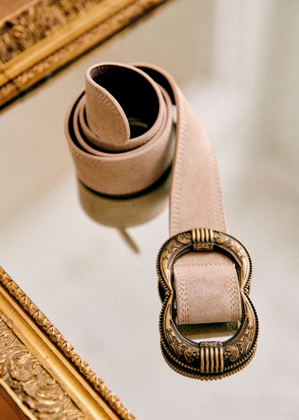 ★お求めやすく価格改定★ Sandstone - Belt Gaia - Sézane - leather cowhide Split 小物