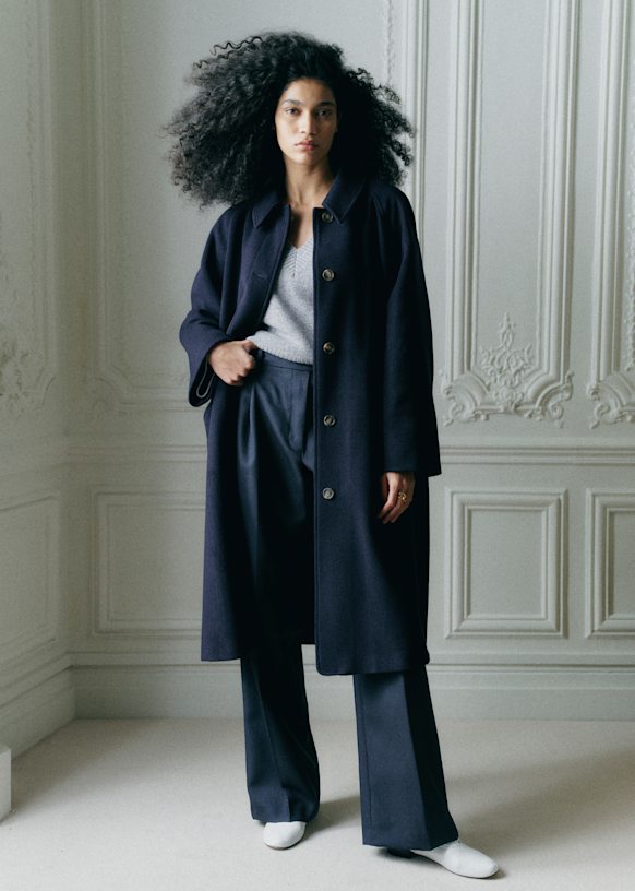 Clyde Coat - Navy - Recycled wool - Sézane