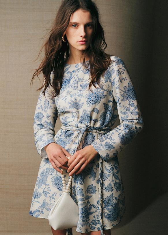 EZZRA Dress - Maddalena Print - Organic flax - Sézane