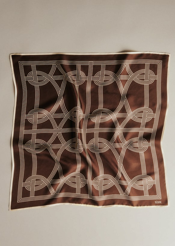 Cléo Scarf - Chocolate Quartet - Silk - Sézane
