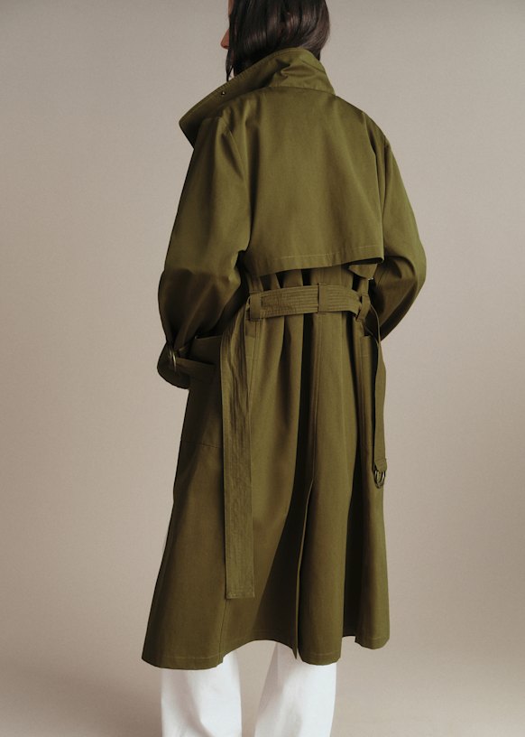 Arnaud Trench Coat - Light Olive Green - Organic cotton - organic