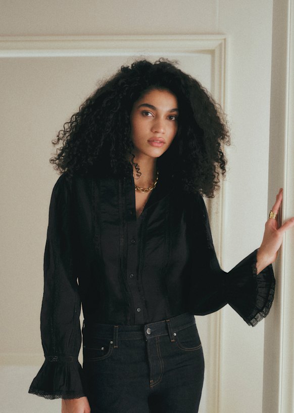 Lise Shirt - Garden Green - Organic Cotton - Sézane