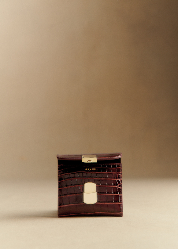 Milo Small Wallet - Glossy Black - Smooth cowhide leather - Sézane