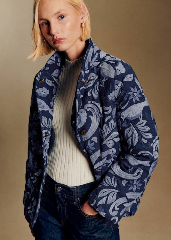Kalvin Jacket - Sézane x Antoinette Poisson - Embroidered Blue