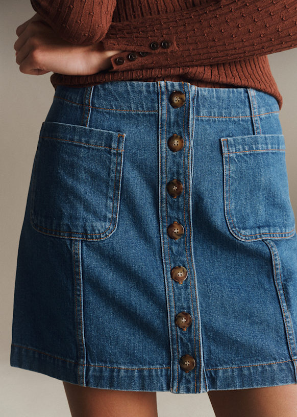Nehir Skirt - Deep Blue - Organic cotton - organic textile - Sézane