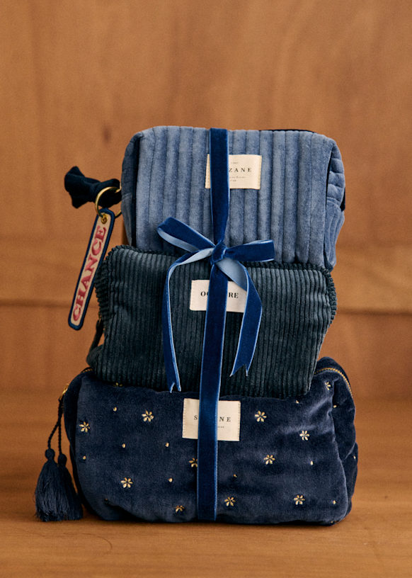 Make-up Bag - Vintage Blue - Cotton - Sézane