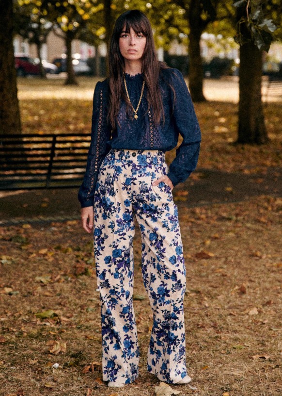 Elevate your style effortlessly with our Floral Blue Trousers