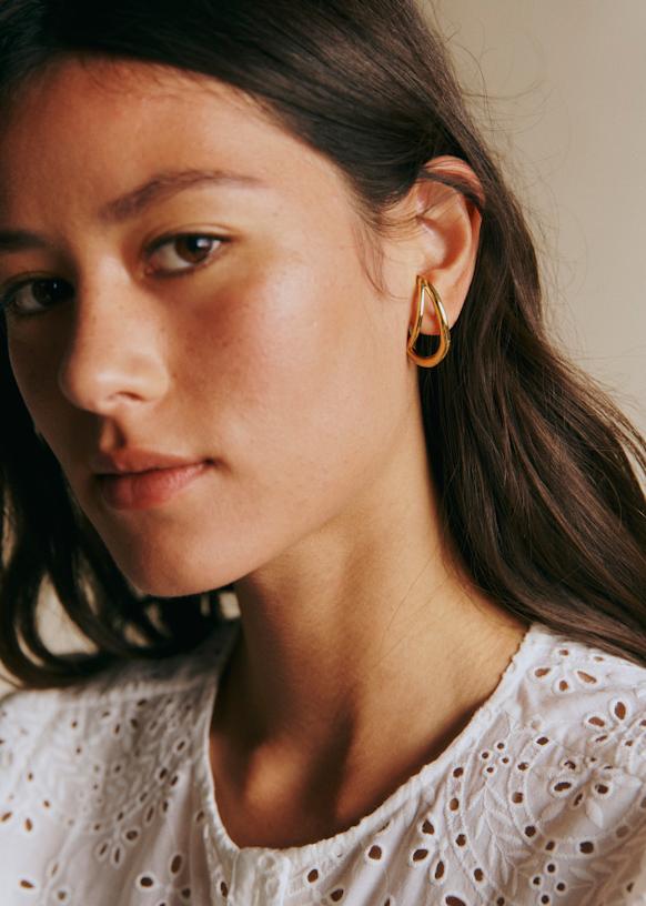 Julie Earrings - Gold - Majority recycled brass - Sézane