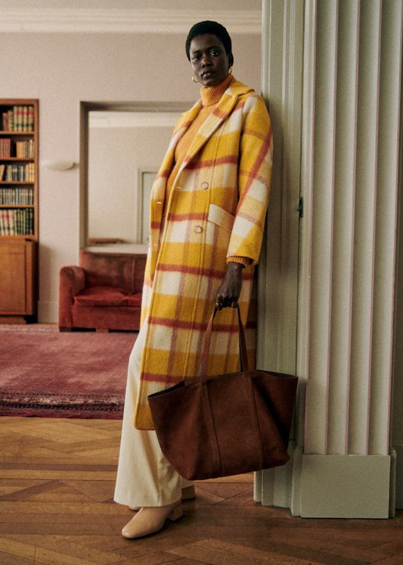 Tartan check coat outlet
