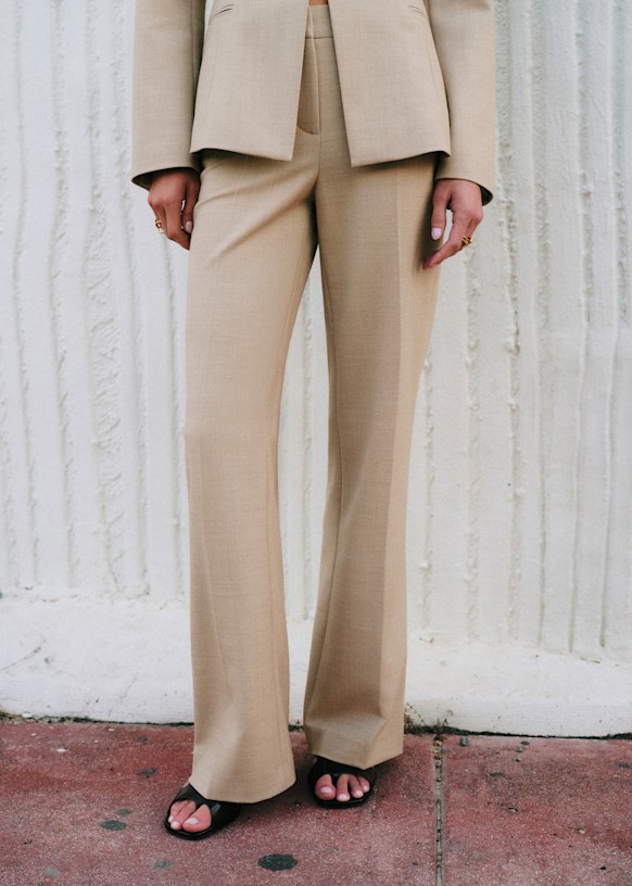 Herri パンツ - メランジベージュ - GRS認定リサイクルポリエステル