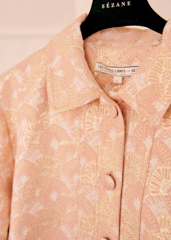 Will Jacket - Light blue/ Embroidered ecru flowers - Organic Cotton ...