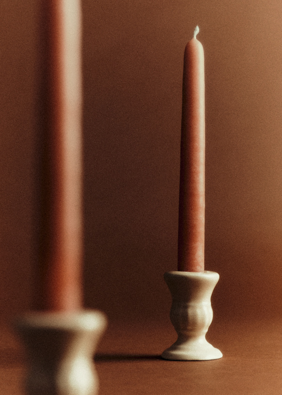 Piano Candle Holder Set - Small Model - Rosy beige - Ceramic - Sézane