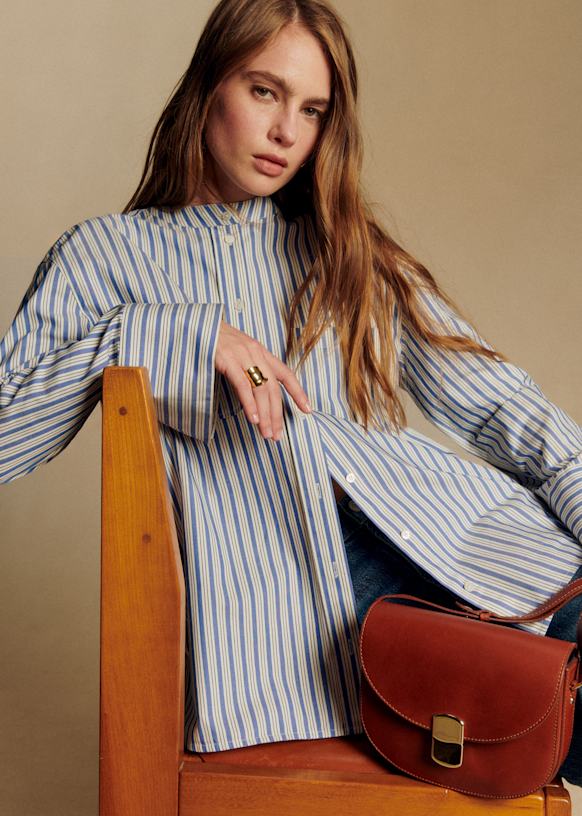 Nine Shirt - Blue and ecru stripes - Organic cotton - organic