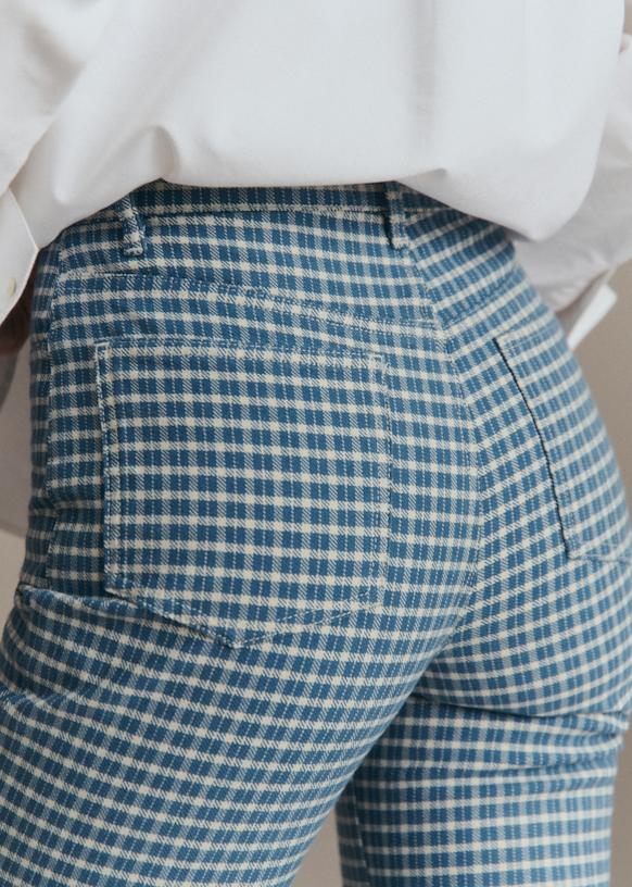 Le Flare - Blue Gingham - Organic cotton - organic textile - Sézane