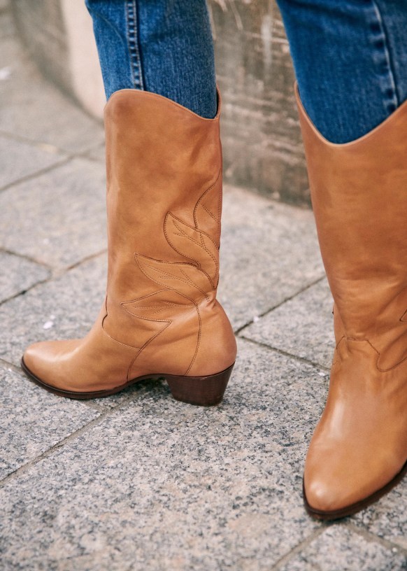 sezane gold boots