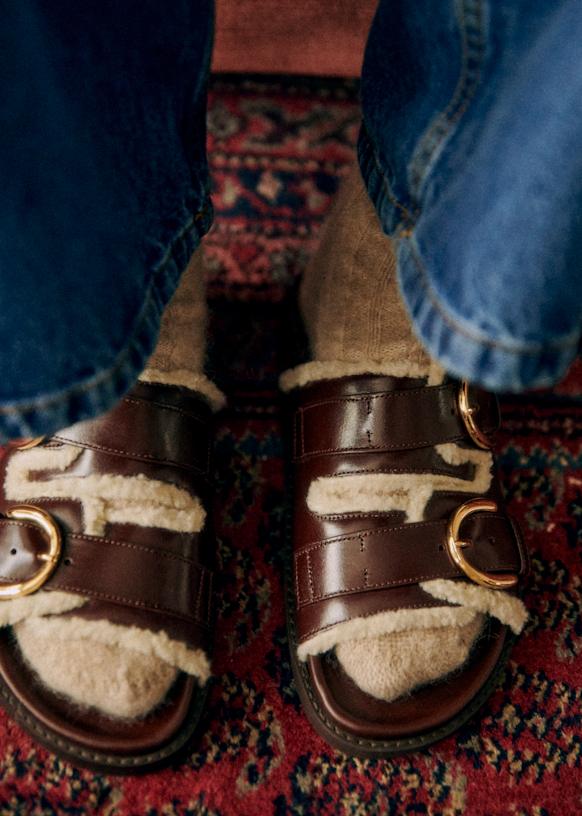 殿堂 Black Smooth - mules low Lenny - Sézane - leather Bovine 小物