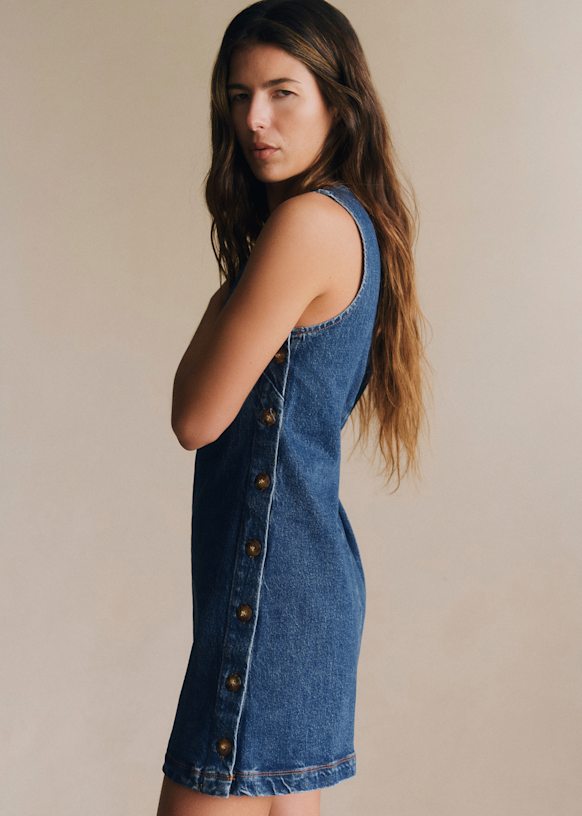 Nicila Dress - Denim Blue - Organic cotton - organic textile - Sézane