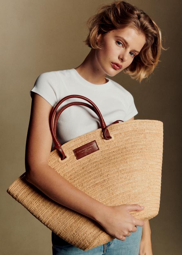 Justine Maxi Basket Bag - Natural Raffia - Raffia - Sézane