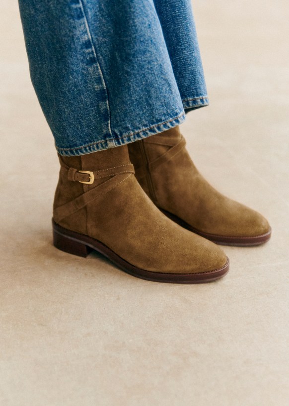 Eloane Low Boots - Black - Bovine leather - Sézane