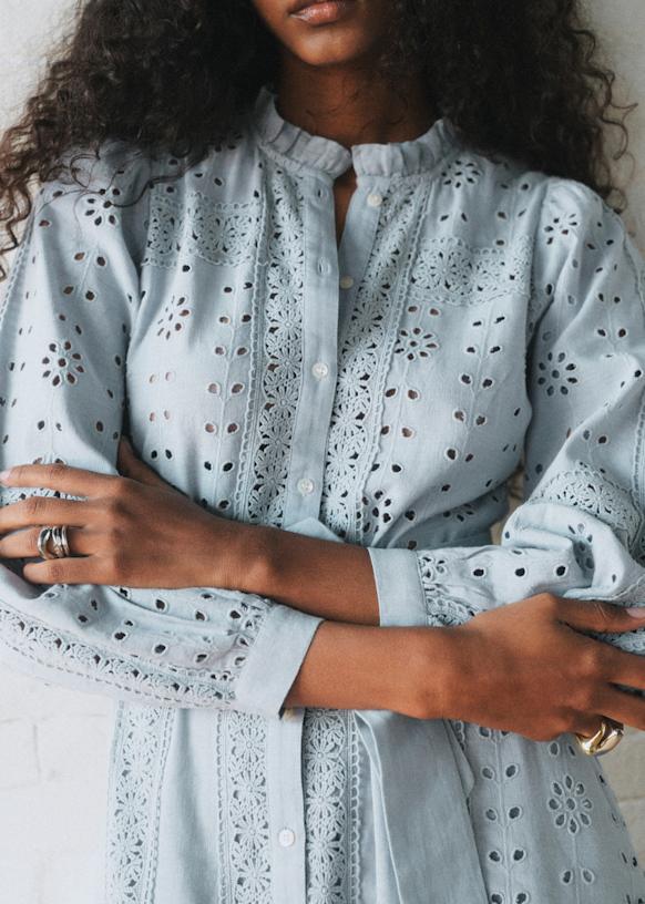 Romina Dress - Sky Blue - Linen - Szane