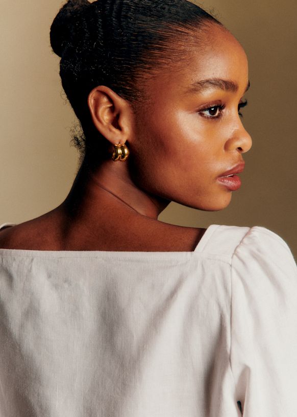 Amalia Earrings - Gold - Majority recycled brass - Sézane