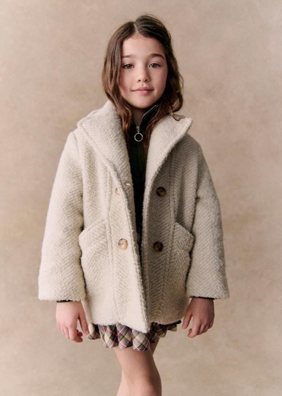 Cream herringbone coat new arrivals