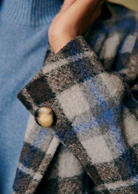 Viktor コート - レッドチェック - ウール - Sézane