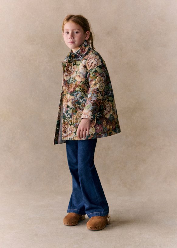 Chiara Coat - Jacquard flowers - Polyester - Sézane