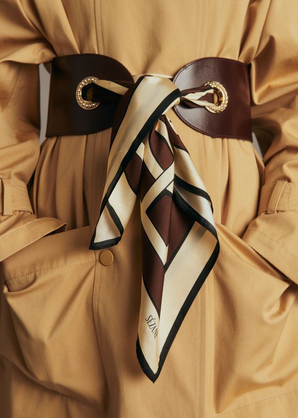 Cléo Scarf - Chocolate Quartet - Silk - Sézane