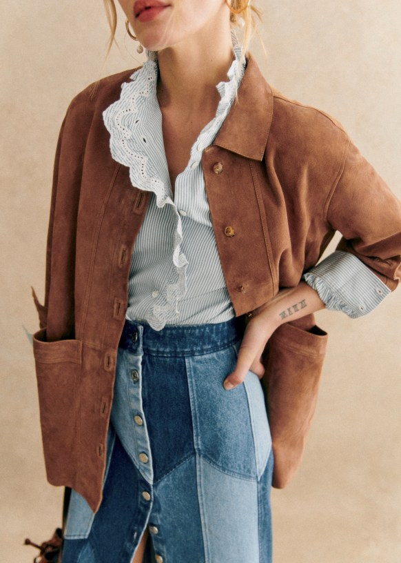 Sezane suede jacket shop