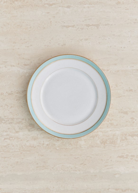 Lot De 4 Assiettes à Dessert En Céramique - Style Bohème Mandala - Vert - 21,2 Cm - Passent Au Four, Lave-vaisselle Et Micro-ondes