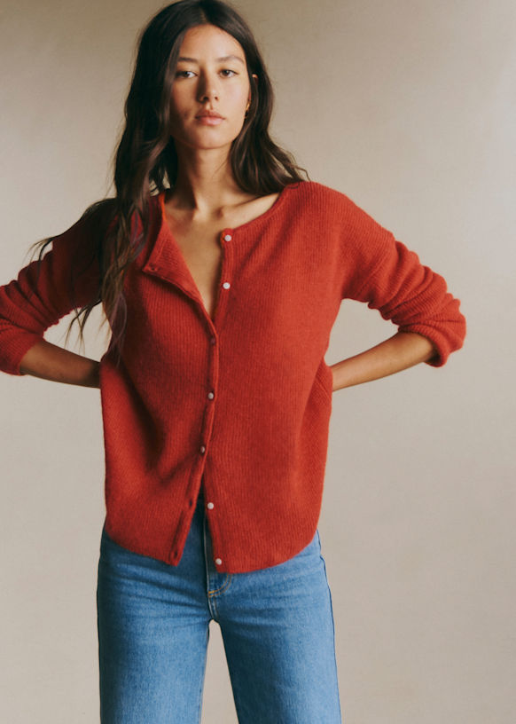 Gaspardカーディガン - エクリュ - スーパーキッドモヘア - Sézane