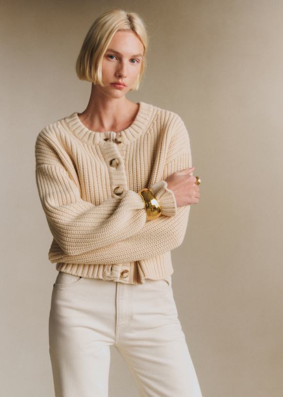 新品 タグ付き SEZANE PAOLO カーディガン Paolo Cardigan - Black - Merino Wool - Sézane
