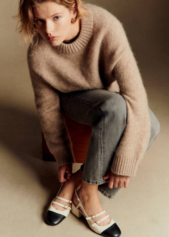 Paula Babies - Ecru / Black - Sheep leather - Sézane