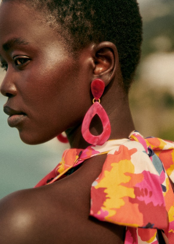 Lola Earrings - Sézane x Momonì - Fuschia / Multicoloured