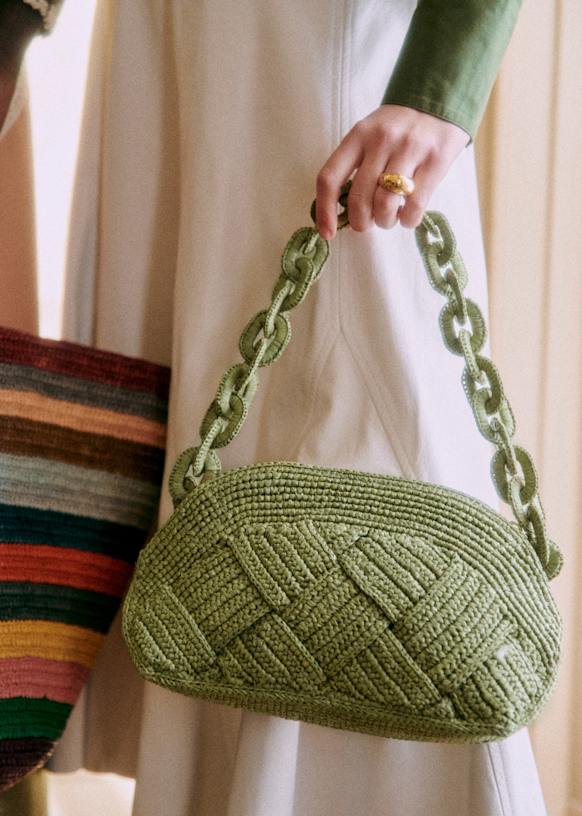 【Sezane】大人の夏のカゴバック Isabelle Bag ナチュラル Isabelle Bag - Natural woven raffia - Raffia - Sézane