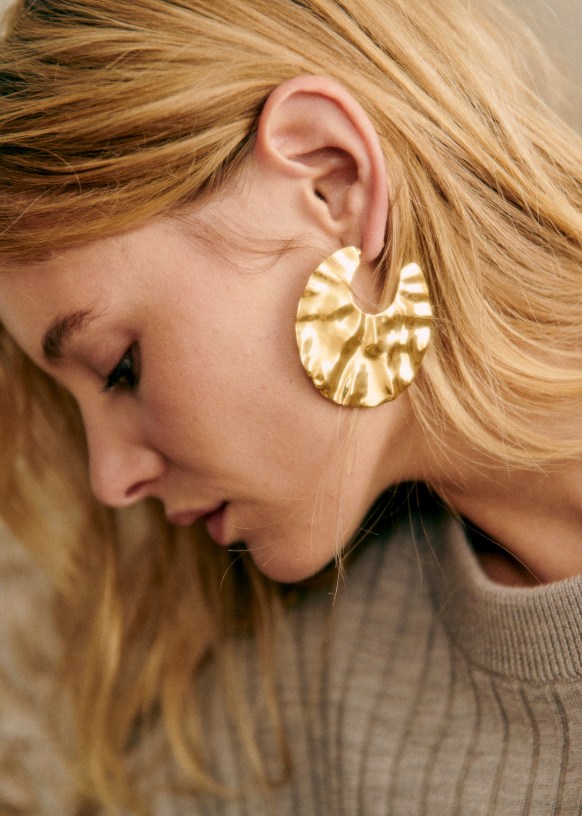 Heavy shop earrings gold