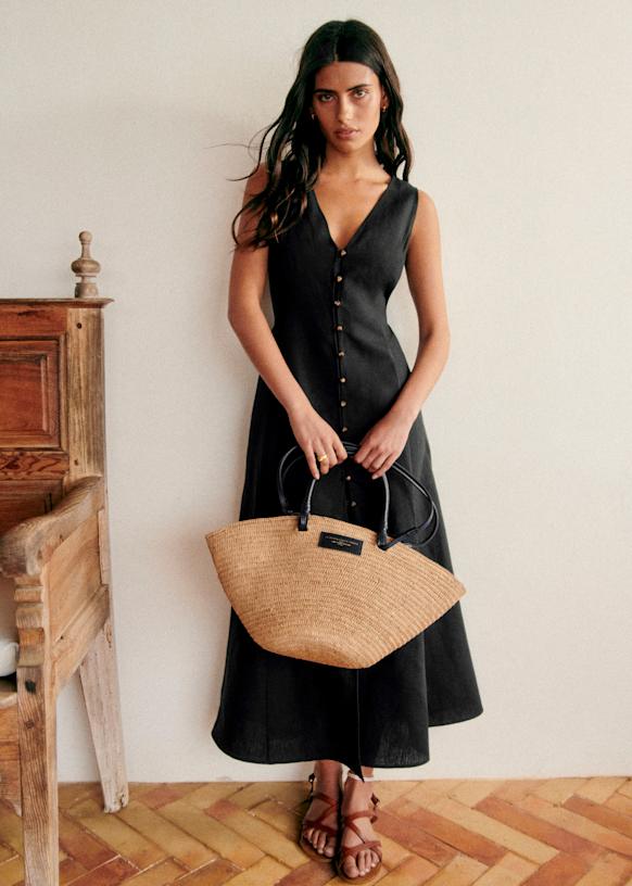 Fitia Dress - Black - Linen - Sézane