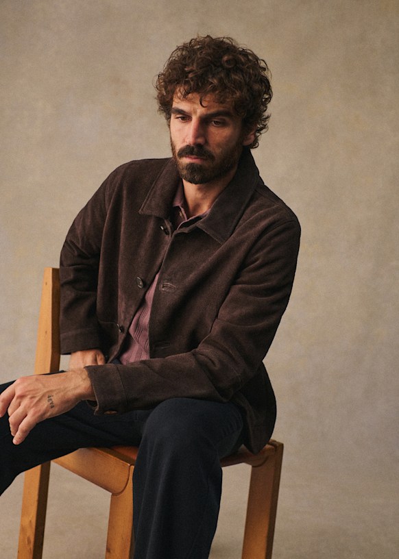 Veste Peylor Marron Cuir bovin Octobre Éditions