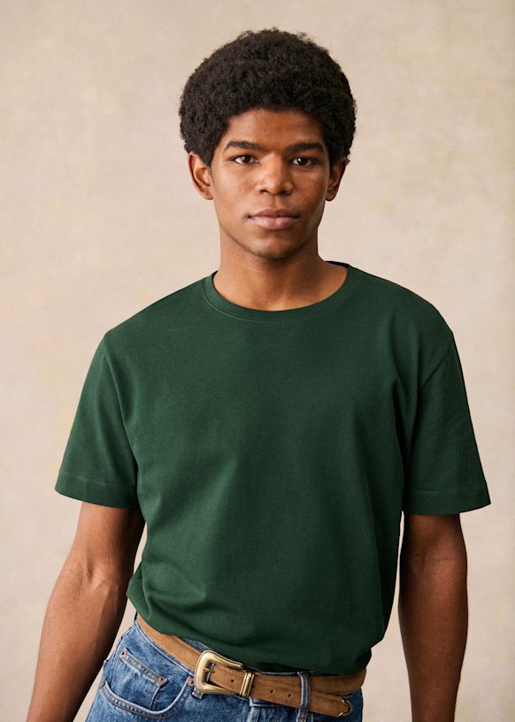 Kenneth Tシャツ - グリーン - オーガニックコットン - Sézane